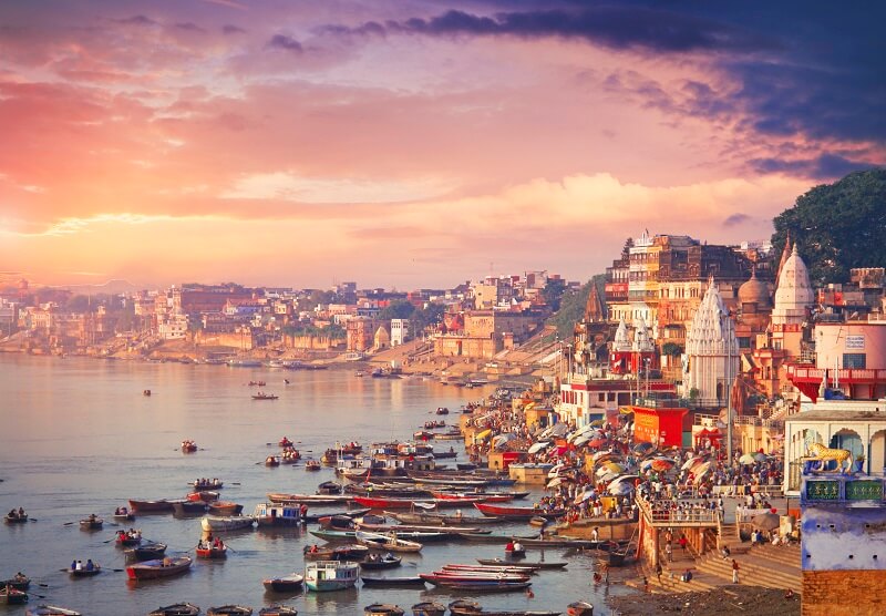 Holy town Varanasi and the river Ganges